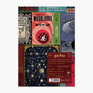 Deluxe wallpaper sample featuring over thirty Wizarding World book covers from the ‘Harry Potter’ film series.