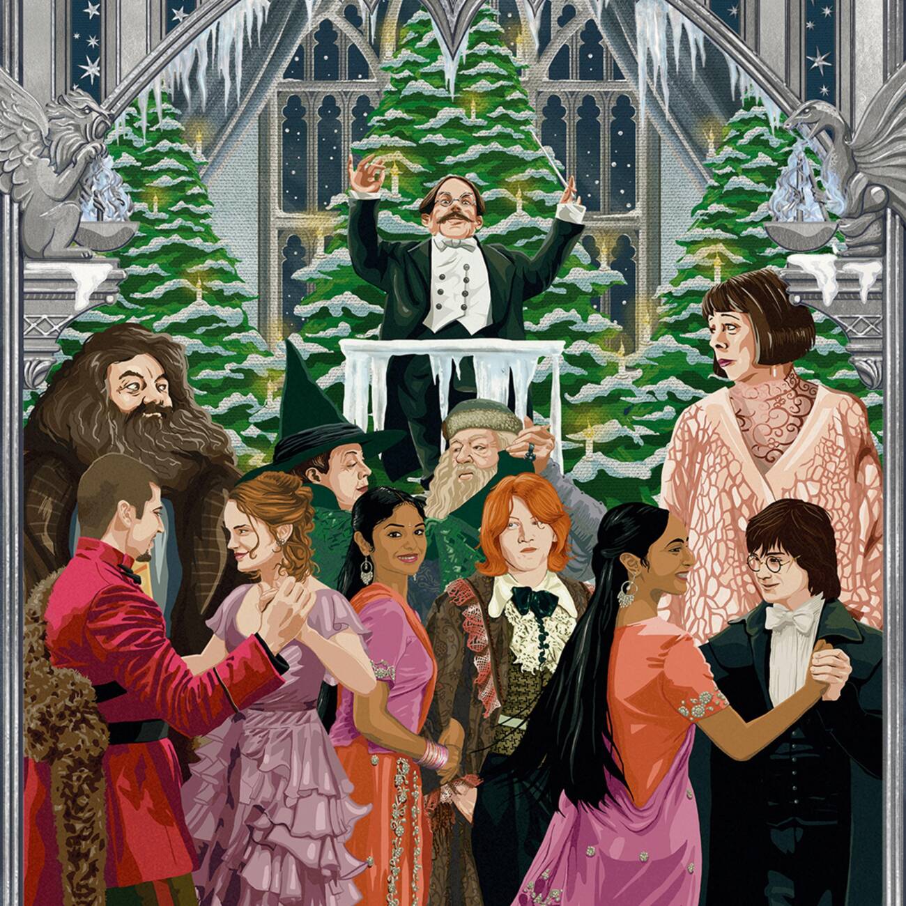 Magical Moments art print featuring the Triwizards Waltz, the first dance of the Yule Ball, from the film ‘Harry Potter and the Goblet of Fire’.