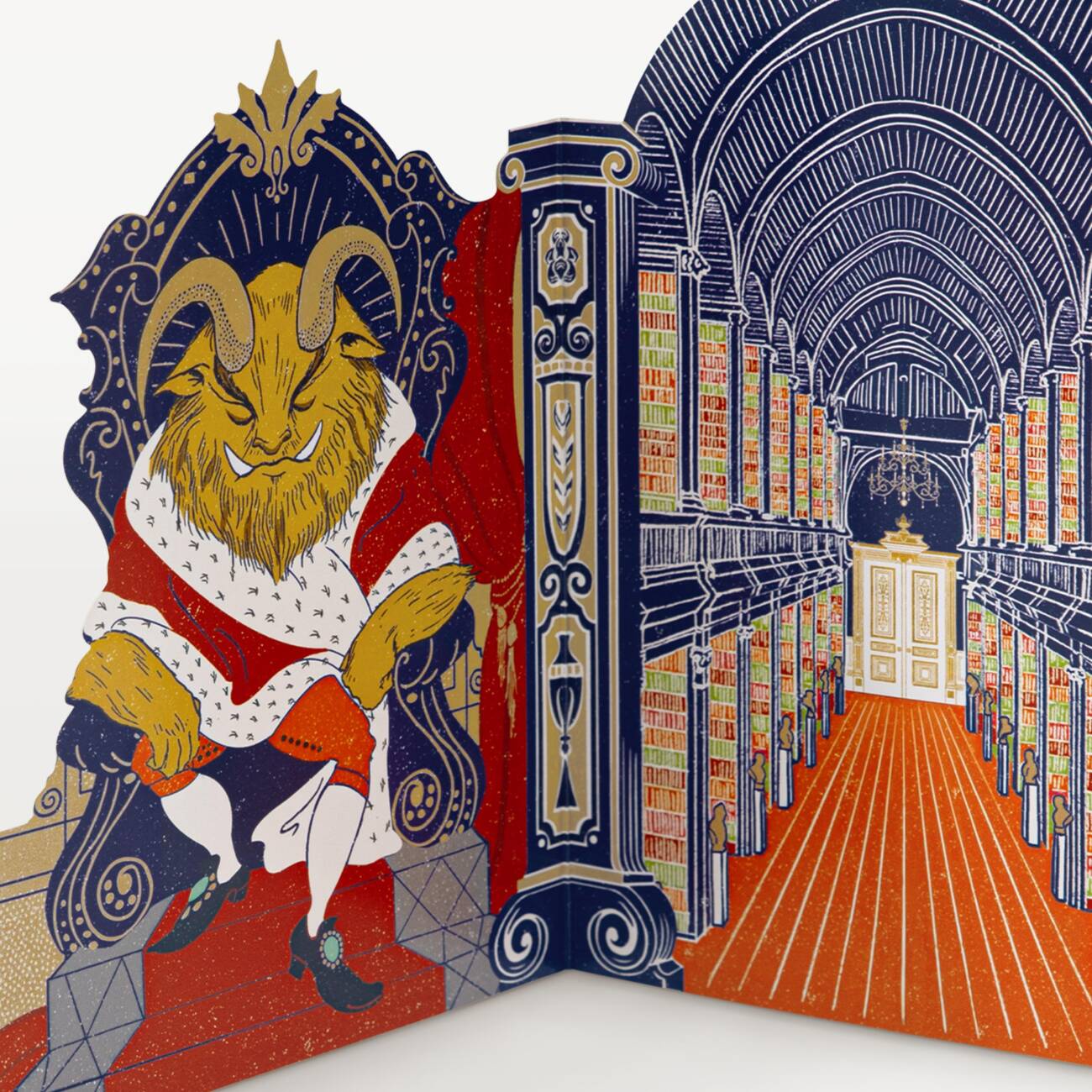 The Beauty and The Beast 3D Notecard - concertina-style greeting card "The Palace of The Beast"